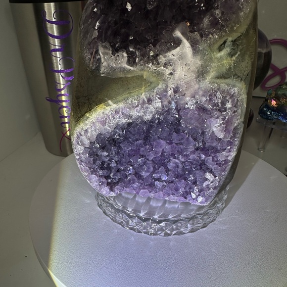 Amethyst Raw Freeform Goggles Sugar Points - AMYGOGGLE-001 138MM - Picture 4 of 8